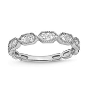MEMOIRE Vintage Hexagon Stackable Diamond Band